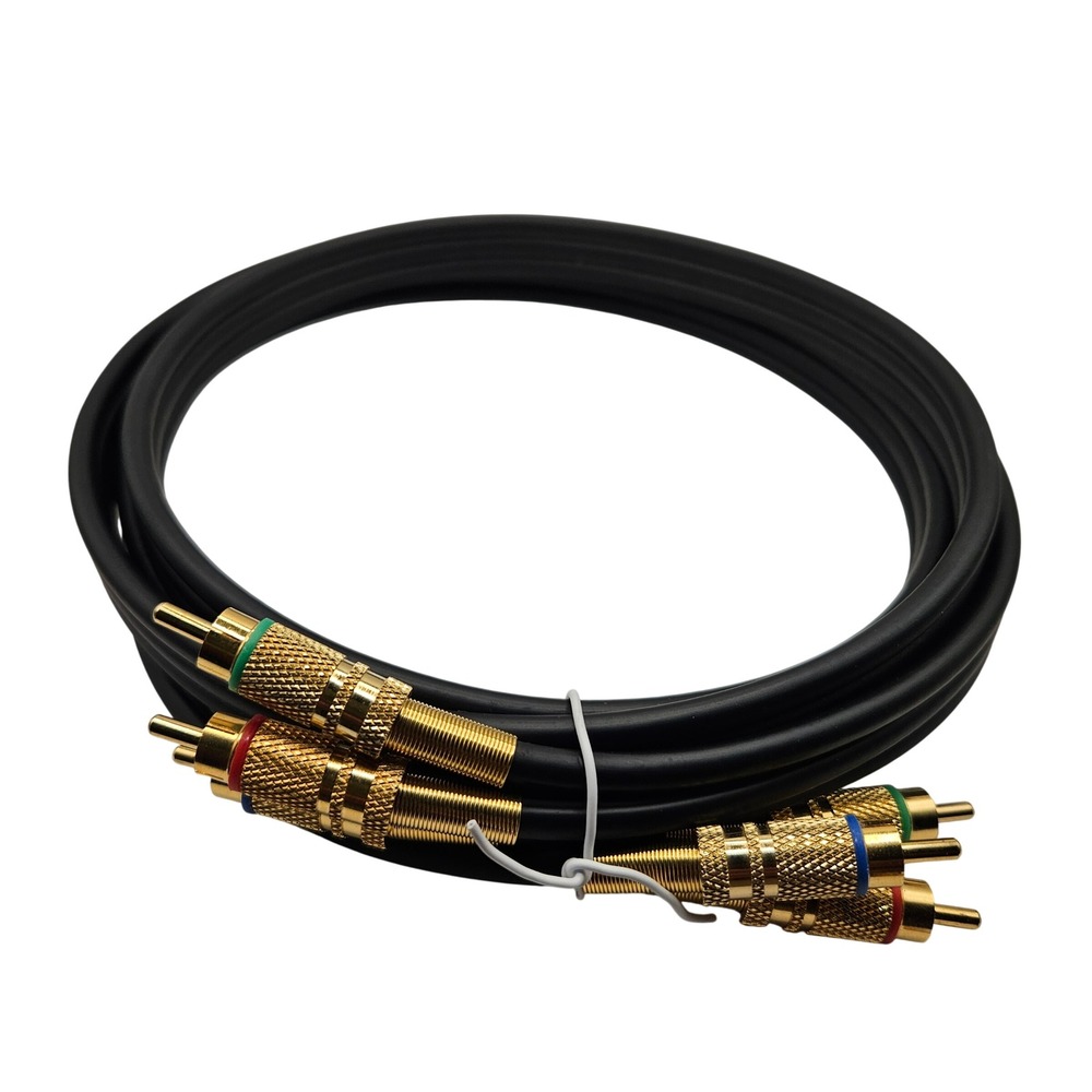 Unbranded Component RCA Video Cable Gold Plated‎ Connectors Black RGB 3-Male